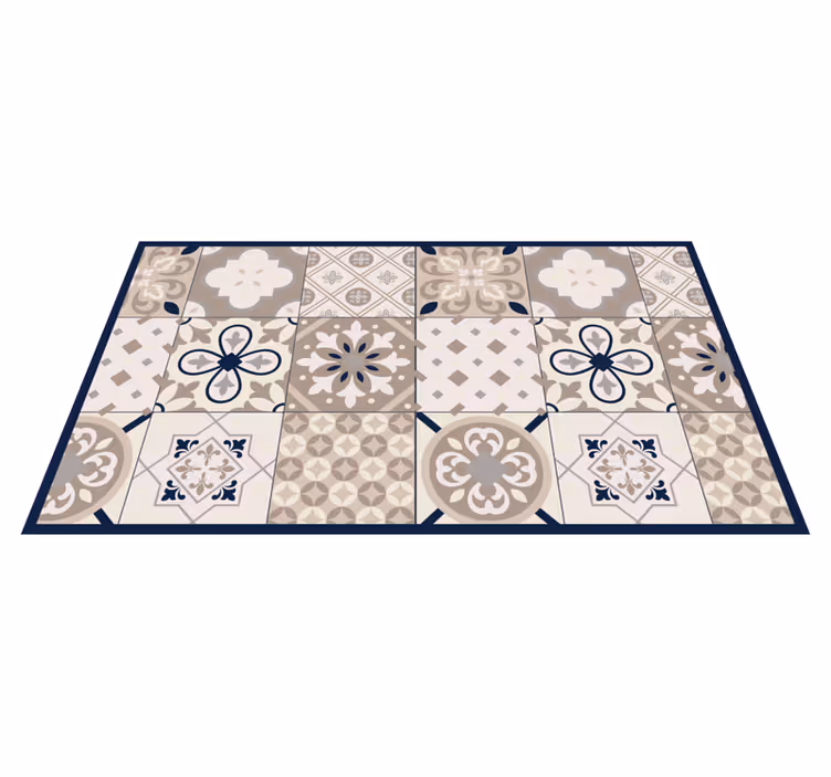 Beige mosaik med gammelt look flise tæppe - TenStickers