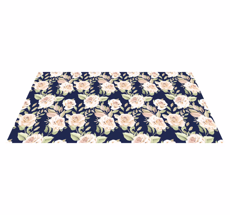 Elegant blomsterkomponent natur vinyl tæppe - TenStickers