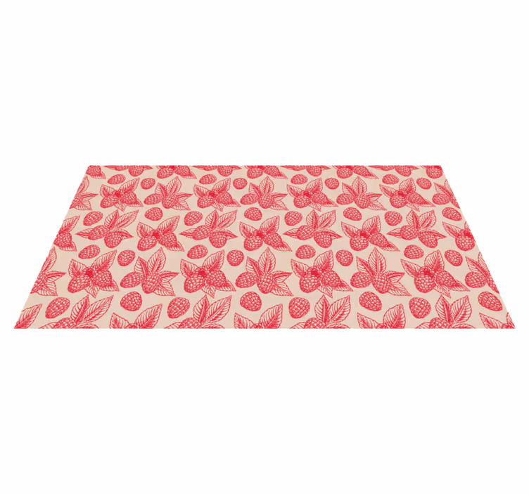 Vintage beige hindbær blomster tæppe - TenStickers
