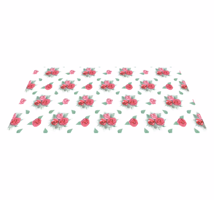 Lyserøde og røde roser mønster blomster tæppe - TenStickers