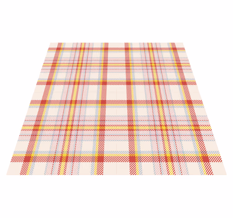 Skotsk tartan mønstret firkantet vinyltæppe - TenStickers