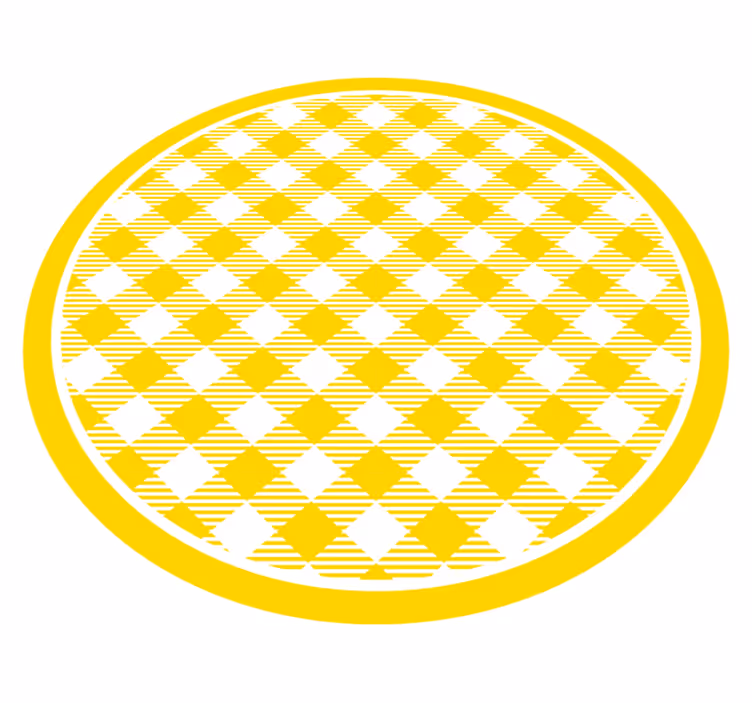 Firkantede tæpper med hvide og gule mønstre - TenStickers