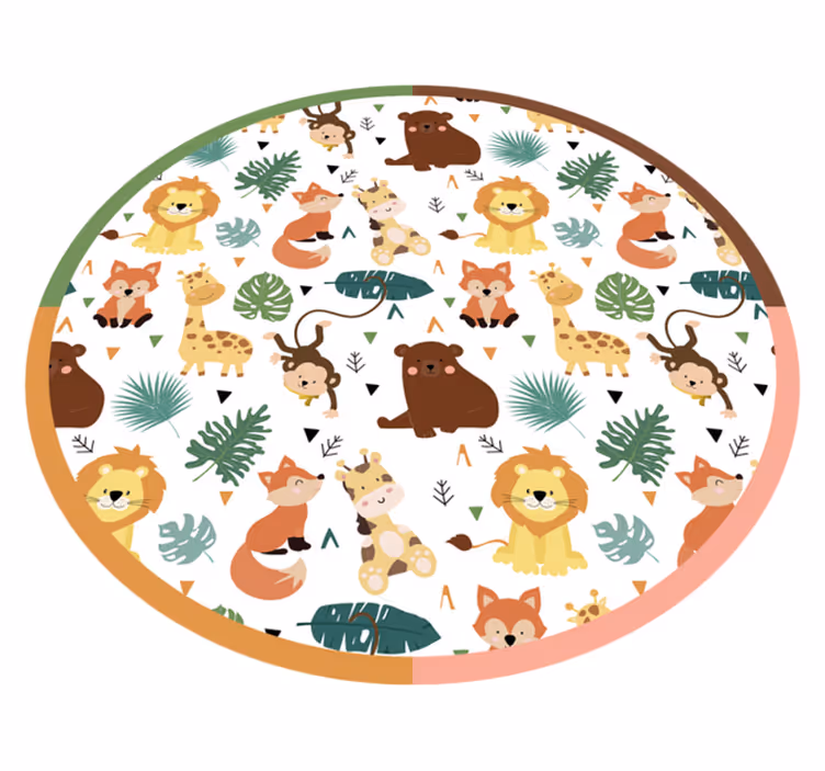 Farverige junglevenner vinyltæpper med dyr - TenStickers