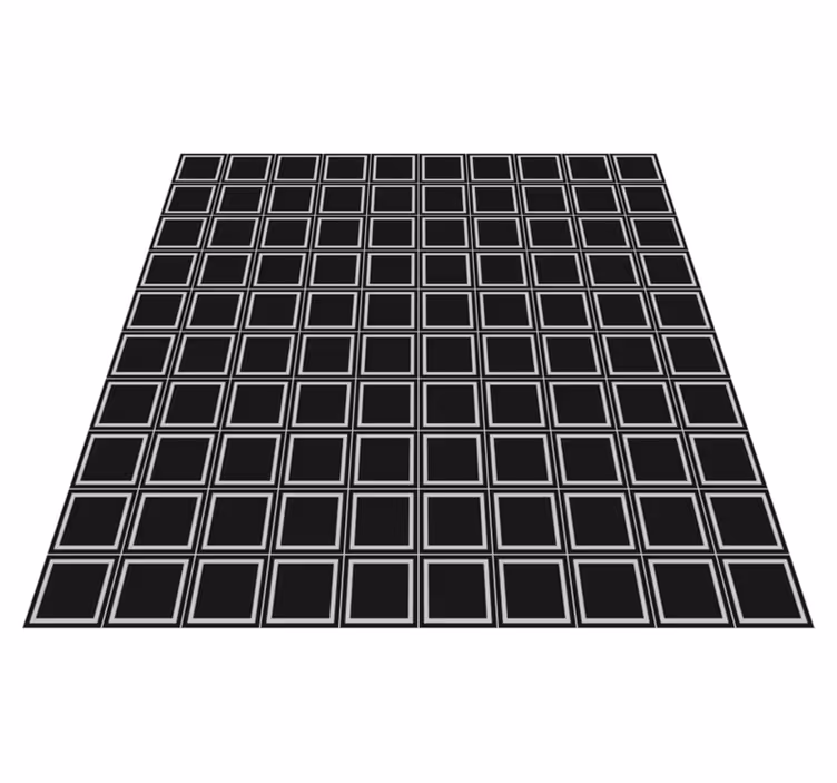 Geometrisk firkantet arrangement vinyl tæppe med fliseeffekt - TenStickers