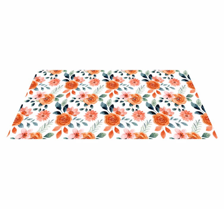 Dejligt botanisk motiv Blomster og planter vinyltæppe - TenStickers