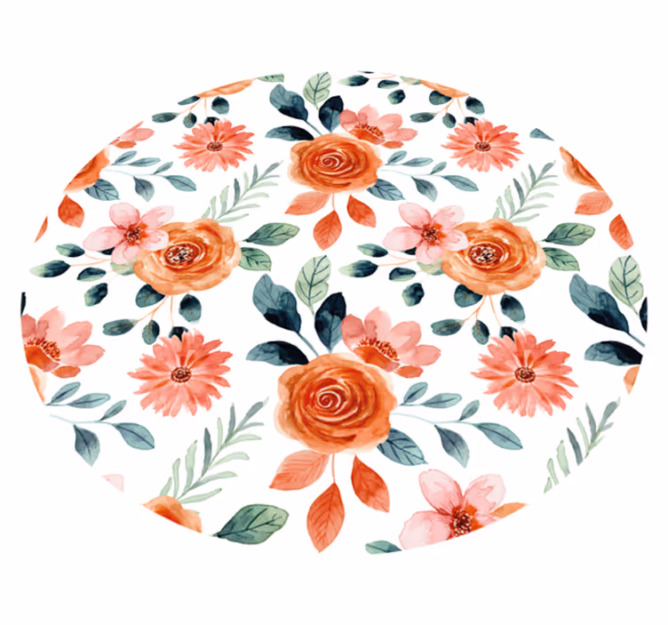 Blomstercirkel vinyltæppe til entre - TenStickers