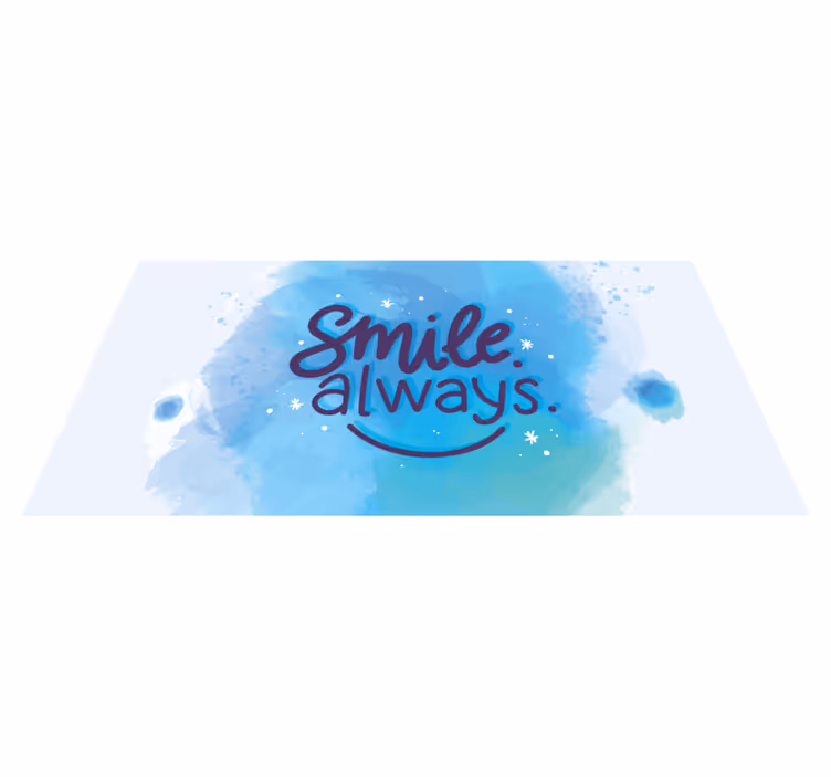 Smil altid vinyl tæppe med sætninger - TenStickers