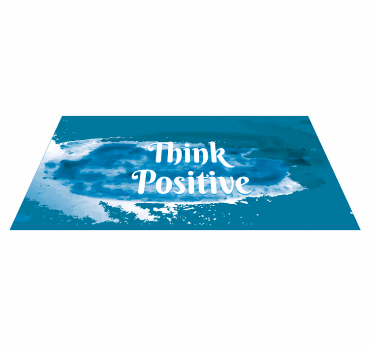 Omfavn optimisme vinyl tæppe med sætninger - TenStickers