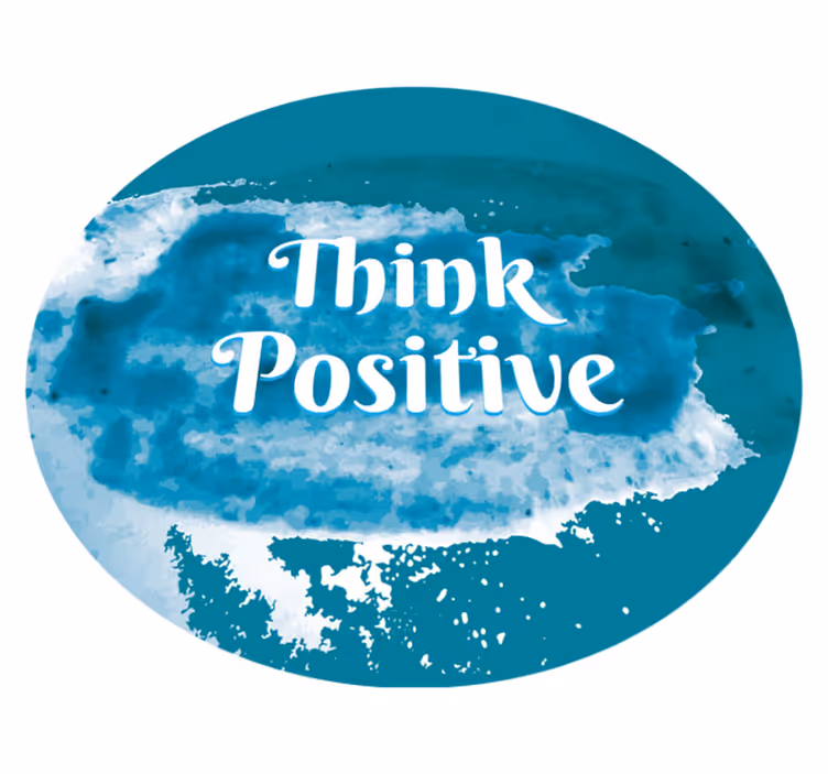 Tænk positivt på akvarel plet cirkulært tæppe - TenStickers