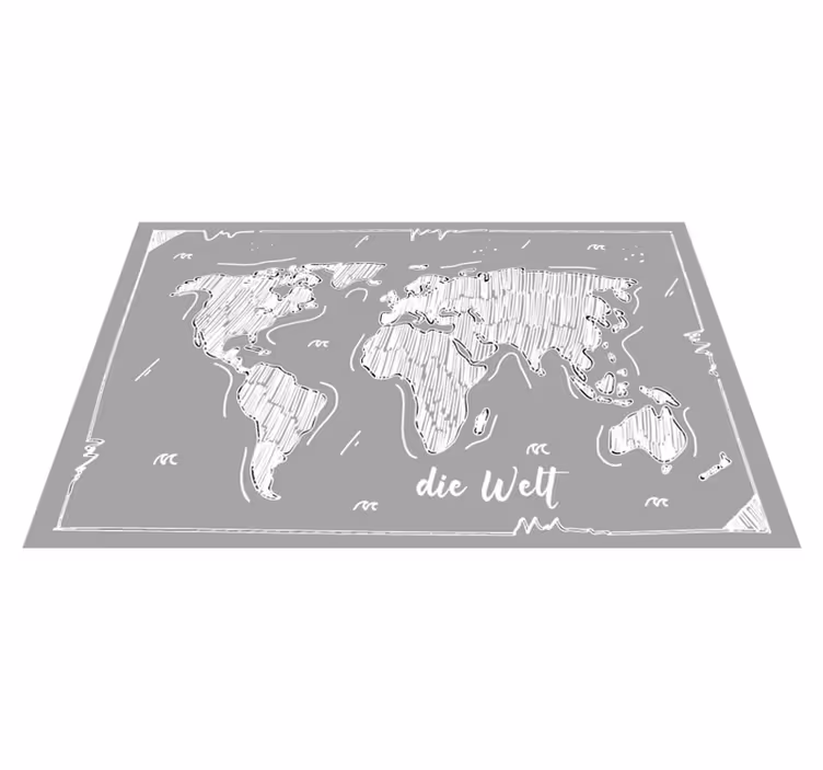 Verdensomspændende kortoversigt verdenskort vinyl tæppe - TenStickers