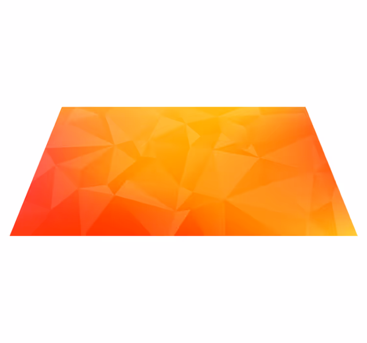 Abstrakt orange geometriske former moderne tæppe - TenStickers