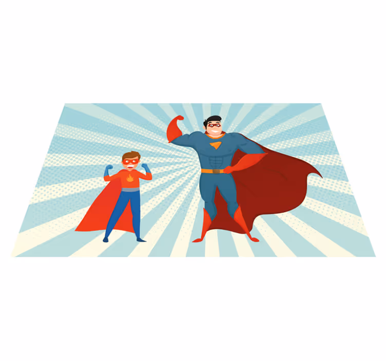 Superhelteduo vinyl tæppe - TenStickers