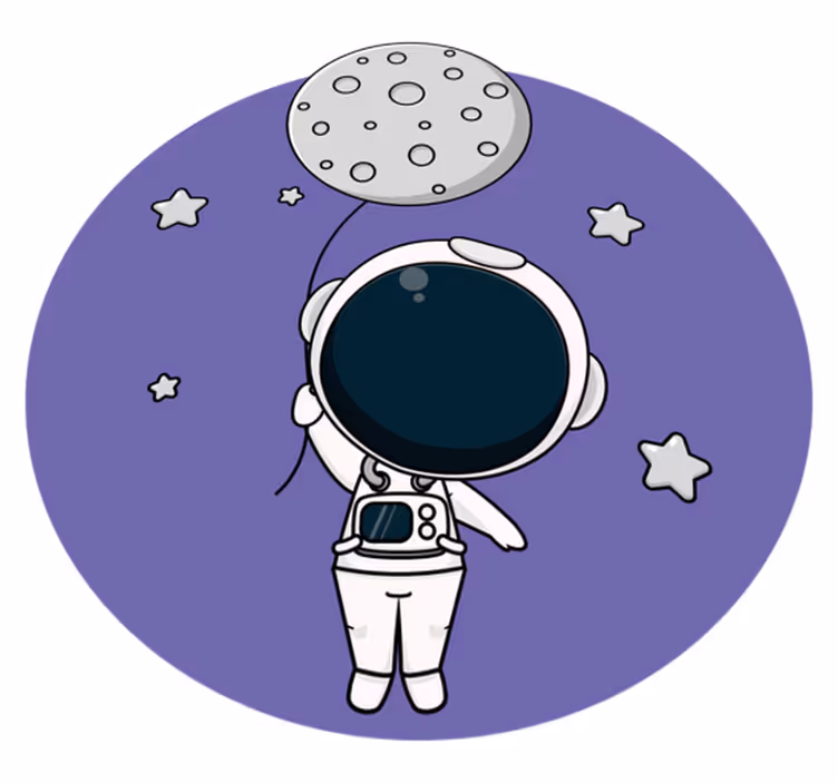 Astronaut med ballon vinyl tæppe - TenStickers