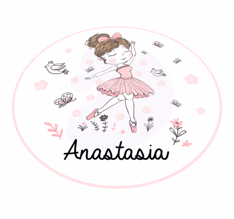 Balletdanser vinyl tæppe med navn - TenStickers