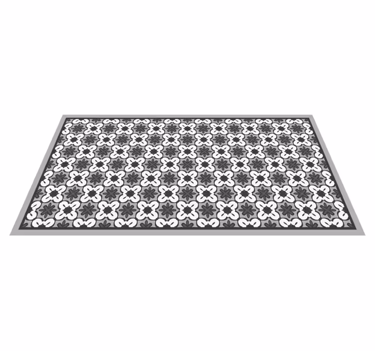 Klassisk blomstermønster mosaik vinyl tæppe - TenStickers