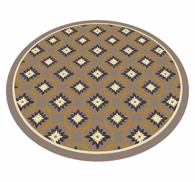 Mønstret cirkel mosaik vinyl tæppe - TenStickers