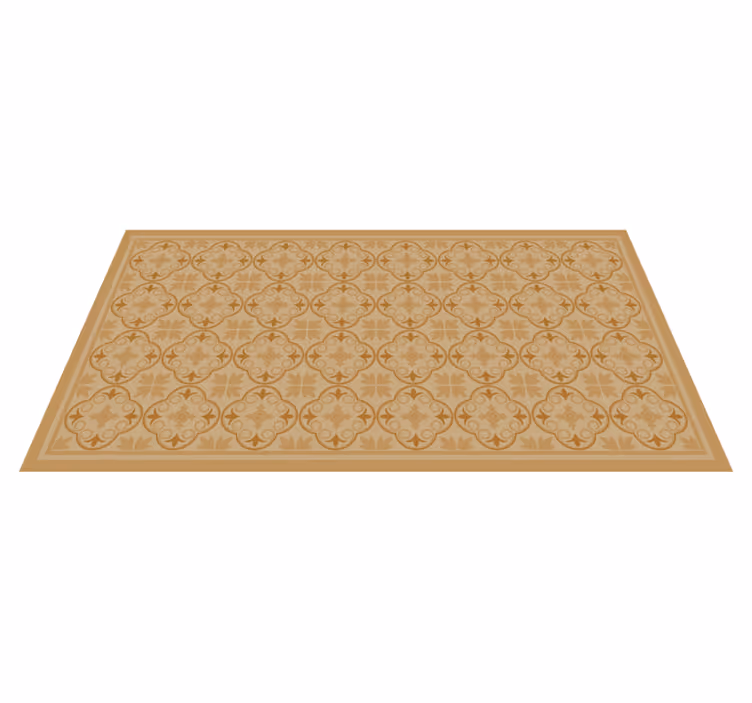 Beige vintage blomstermønster flise tæppe - TenStickers