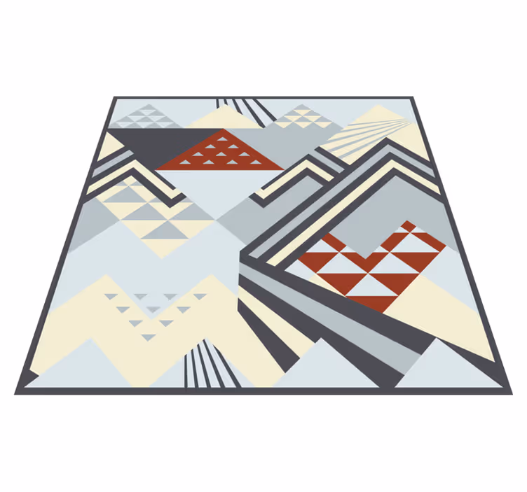 Grå moderne former geometriske vinyl tæppe - TenStickers