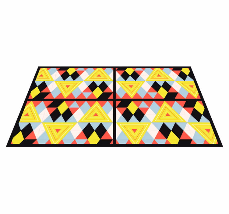 Levende trekanter geometriske vinyl tæppe - TenStickers