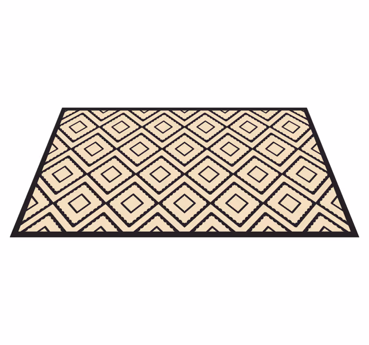 Grå og beige romber mønster geometrisk tæppe - TenStickers