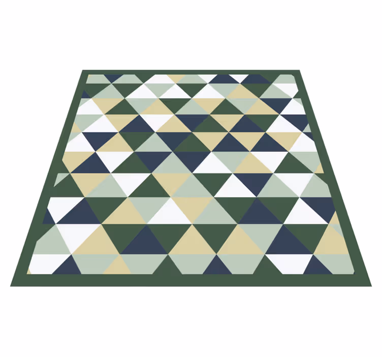 Grønne og blå nordiske trekanter geometrisk tæppe - TenStickers