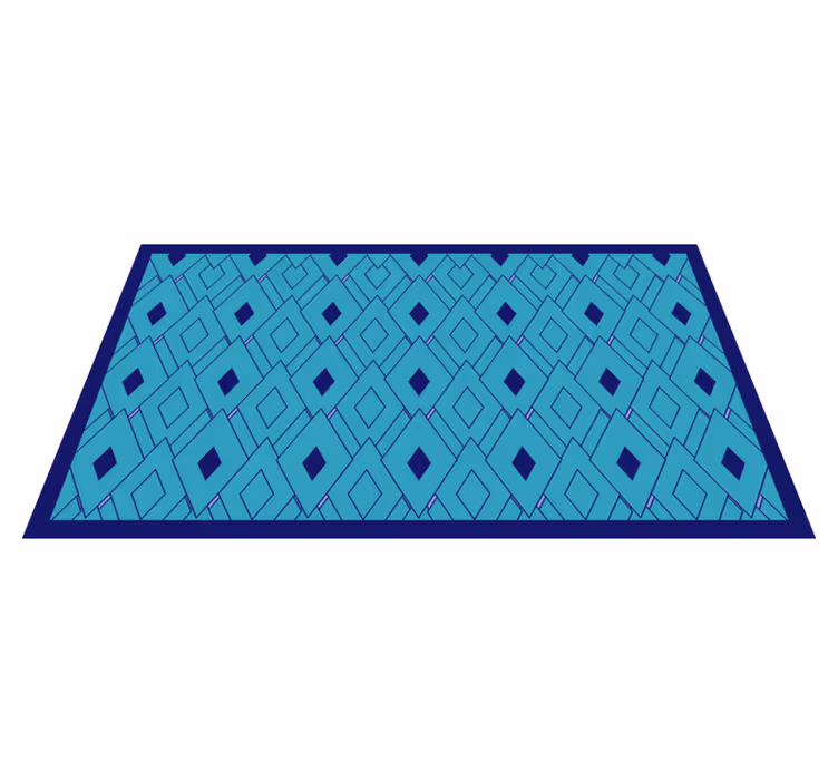 Blå diamantelementer geometriske vinyl tæppe - TenStickers