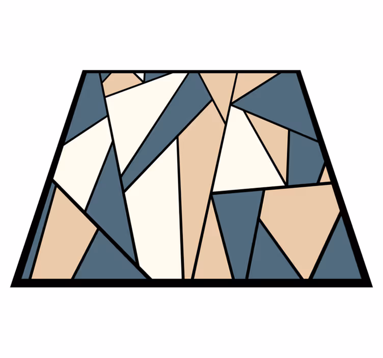 Grå og beige sektioner geometriske vinyl tæppe - TenStickers