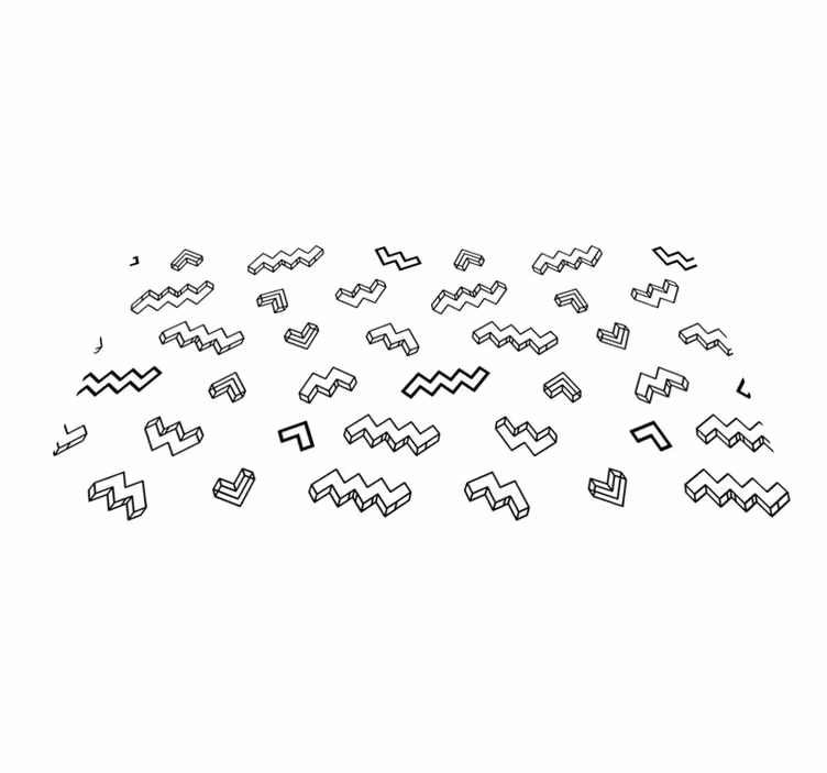 Dristige kantede mønstre vinyl tæppe - TenStickers