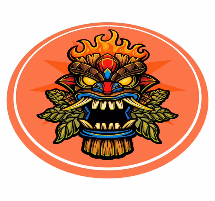 Tiki-maske vinyl tæppe til teenagere - TenStickers