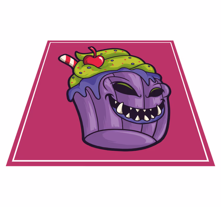 Glubende cupcake-monster vinyl tæppe til teenagere - TenStickers