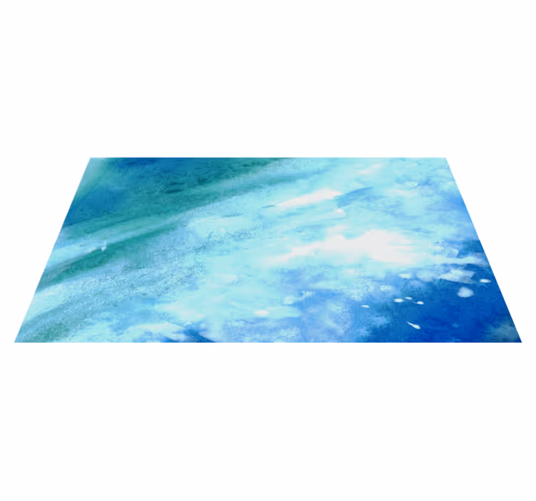 Aqua abstrakt flow tekstur vinyl tæppe - TenStickers