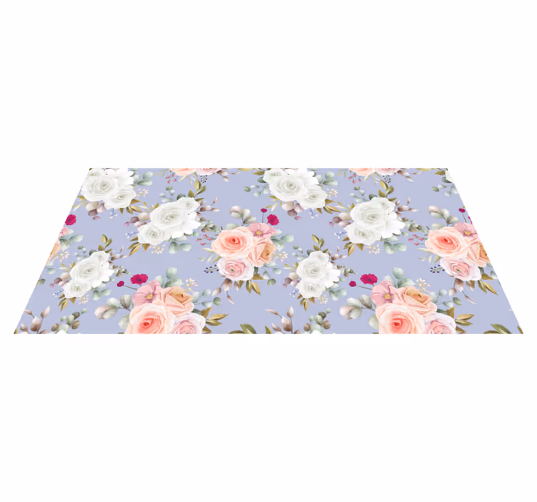 Elegante rosemønstre Blomster og planter vinyltæppe - TenStickers