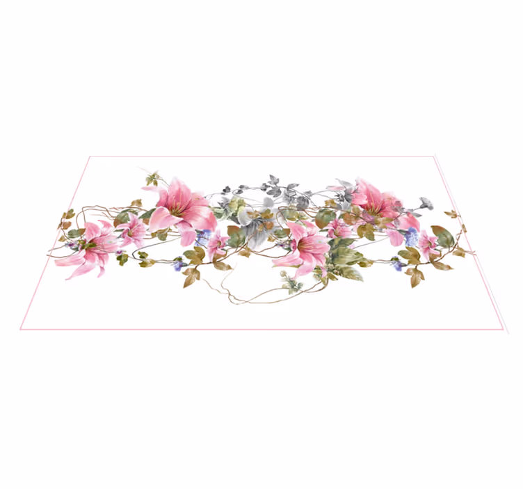 Blød blomsterkrans blomstret tæppe - TenStickers