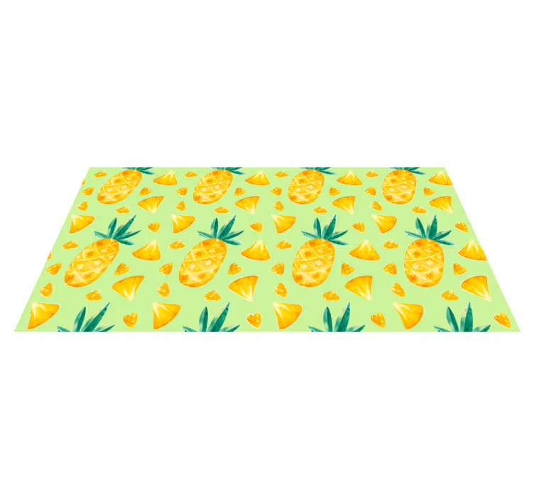 Farverigt akvarel ananas blomstret tæppe - TenStickers