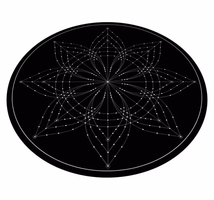 Elegant lotusmønster mandala vinyl tæppe - TenStickers
