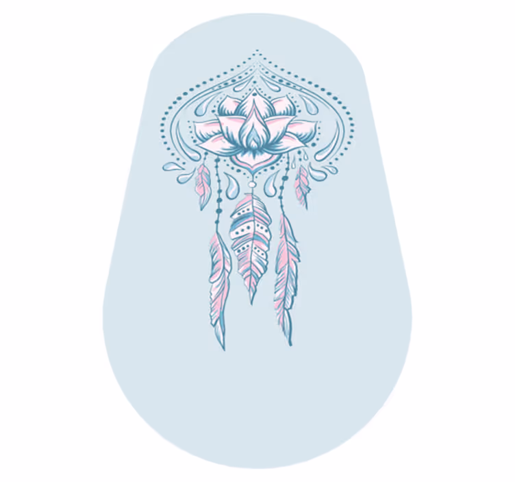 Lotusmønster mandala vinyl tæppe - TenStickers