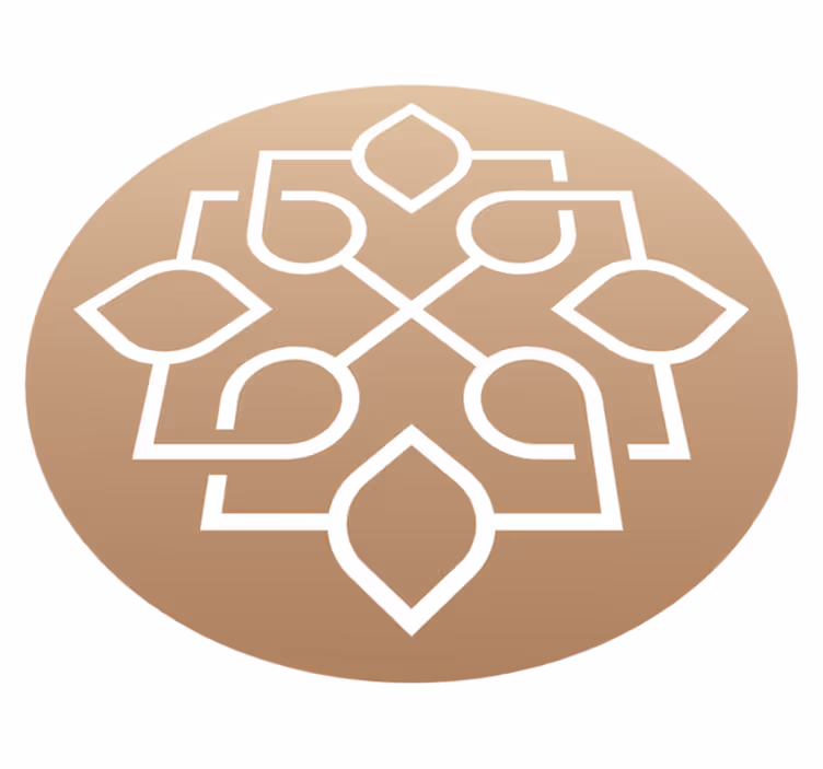 Brunt og hvidt motiv mandala vinyl tæppe - TenStickers