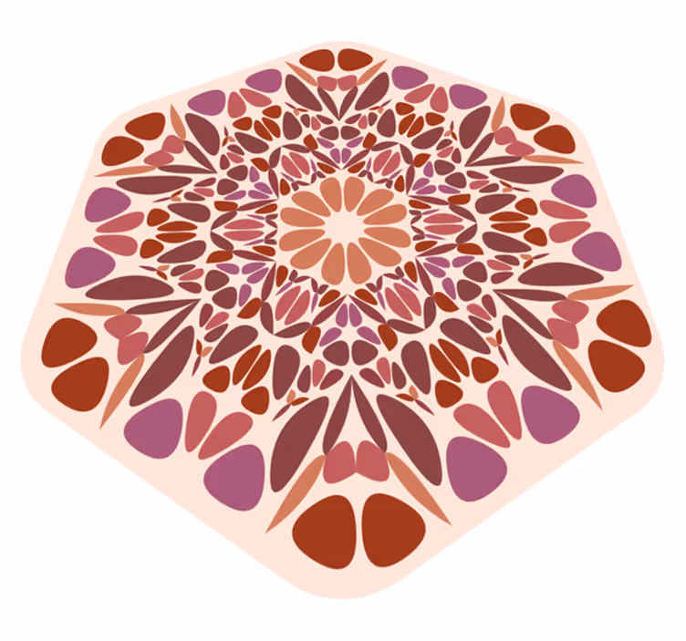 Livligt blomsterelement mandala vinyl tæppe - TenStickers