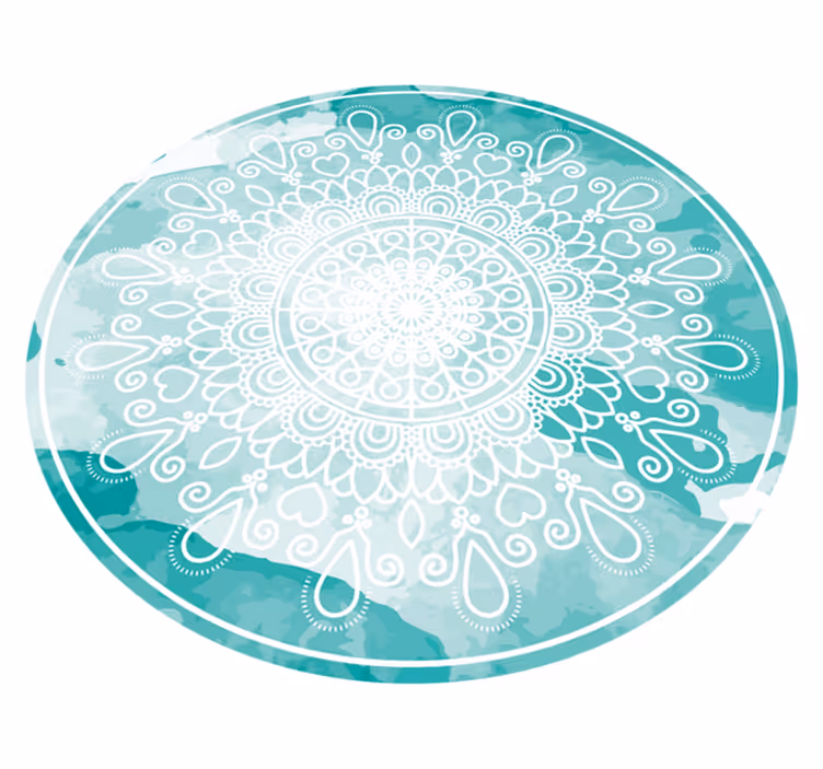 Elegante akvareltoner mandala vinyl tæppe - TenStickers