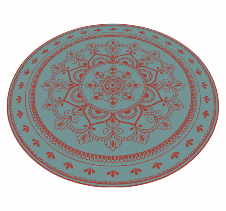 Kompleks cirkulær illustration mandala vinyl tæppe - TenStickers
