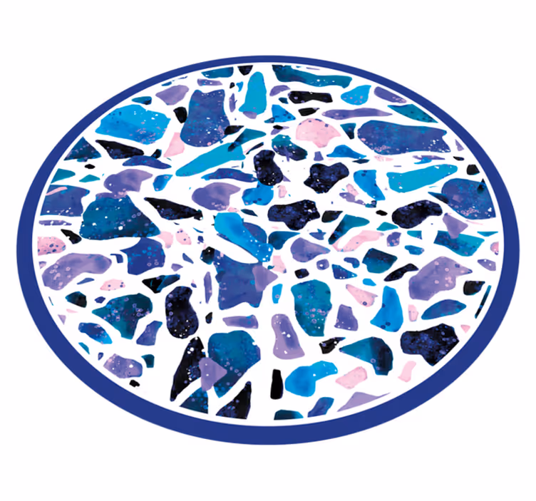 Farverig stenmosaik marmor vinyl tæppe - TenStickers