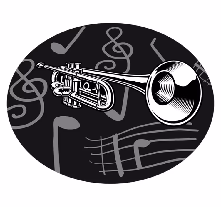 Tema for musikinstrumenter rundt vinyltæppe - TenStickers