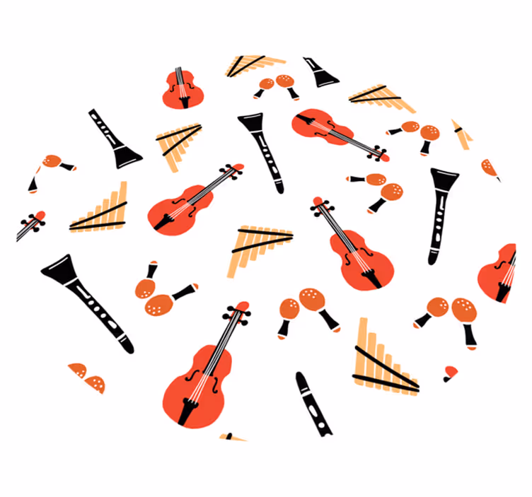 Koncept for musikinstrumenter vinyl tæppe - TenStickers