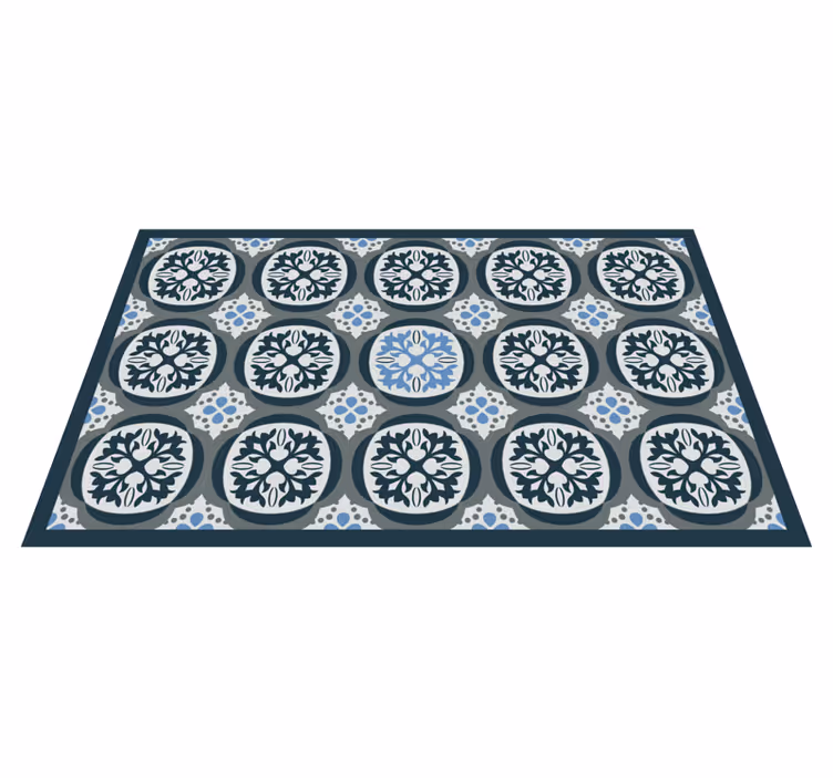 Elegante blomsterfliser vinyl tæppe med fliseeffekt - TenStickers