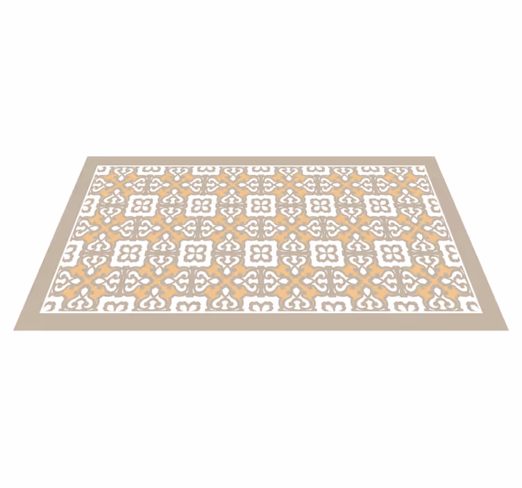 Vintage beige grå blomstermønster flisebelagt tæppe - TenStickers
