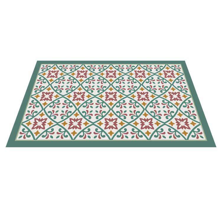 Elegant blomstermosaik vinyltæppe til køkkenet - TenStickers