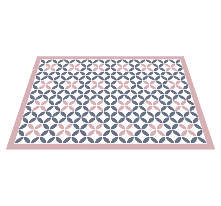 Rundt beige og gråt design mosaik vinyl tæppe - TenStickers