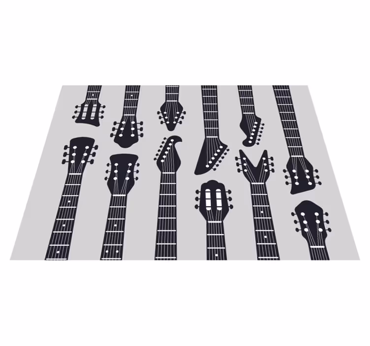 Guitar silhuetter vinyl tæppe til stuen - TenStickers