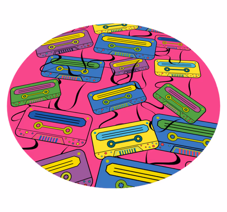 Vinyl tæppe med livlige kassettebånd - TenStickers