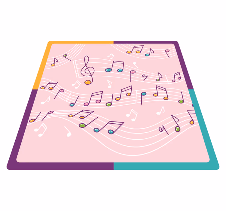 Melodiske noder tema vinyl tæppe til teenagere - TenStickers